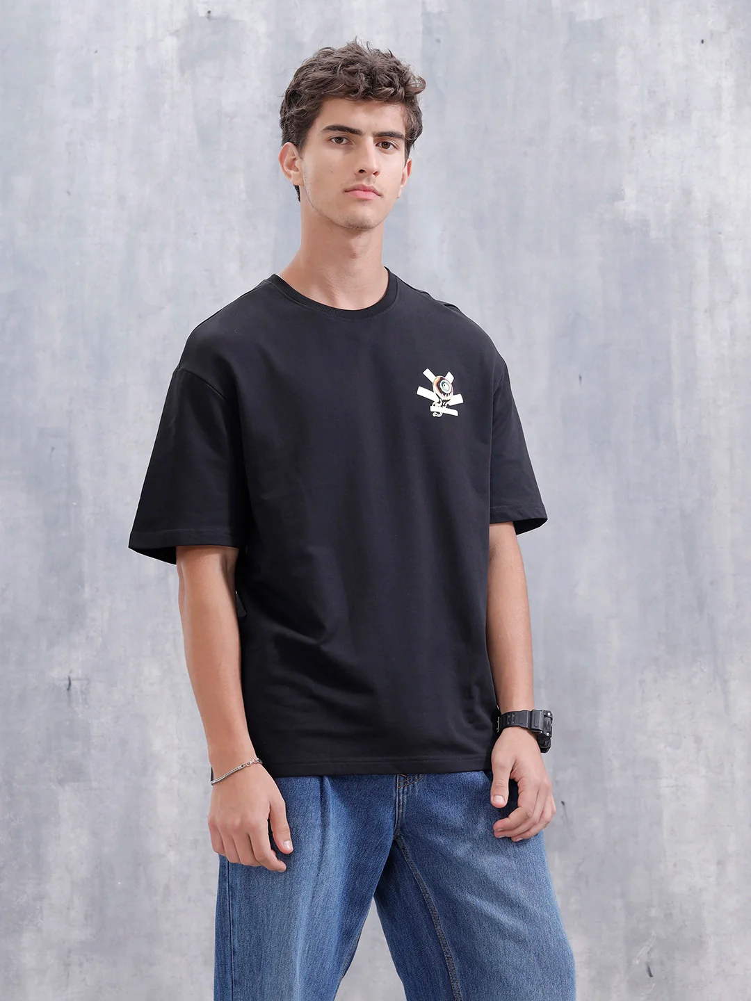 Bizarre Elements Inspired Oversized Back Print T-Shirt | Black - Image 7