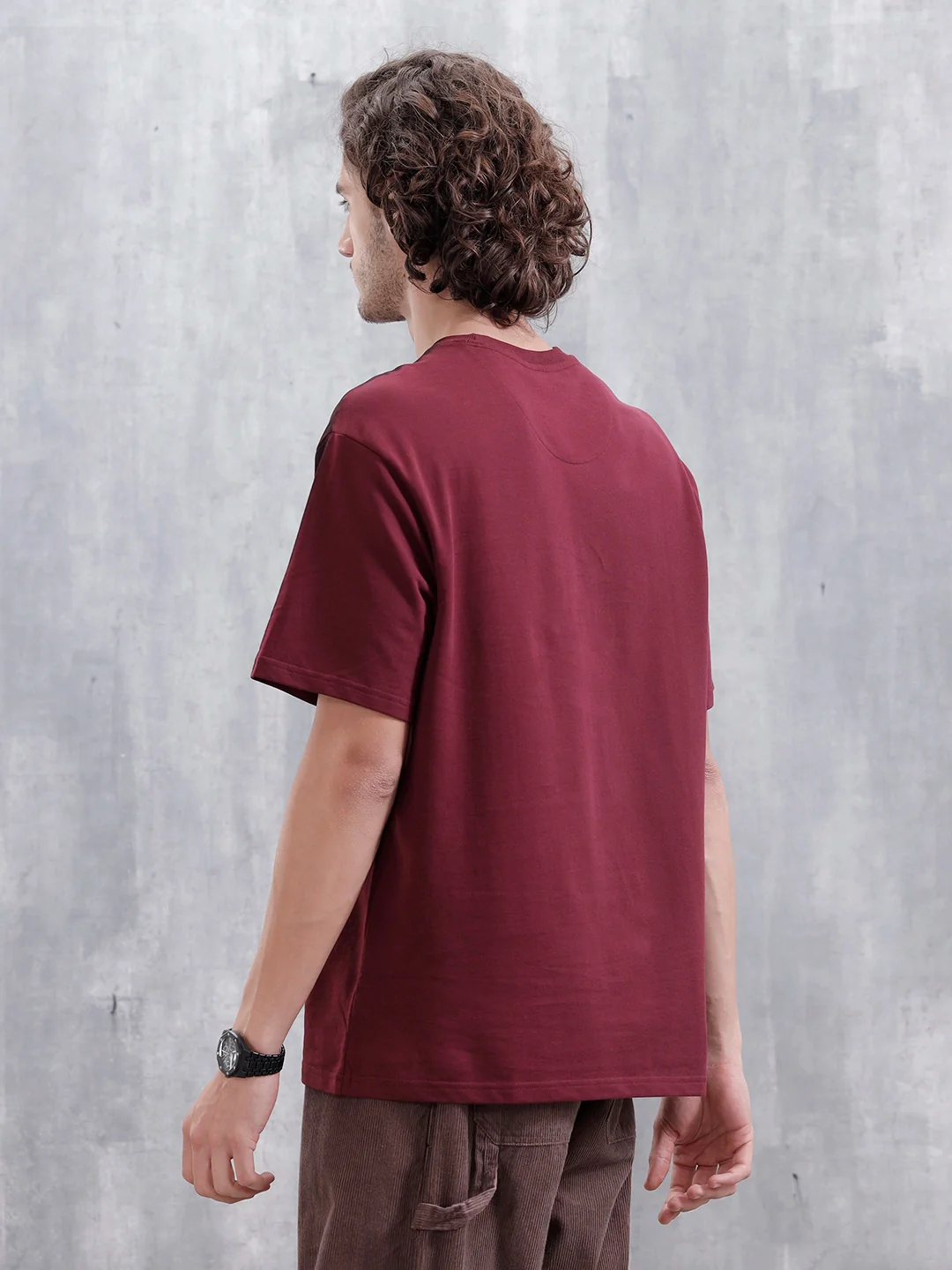 Bizarre Elements Logo Spray Oversized Cotton T-Shirt | Maroon - Image 3