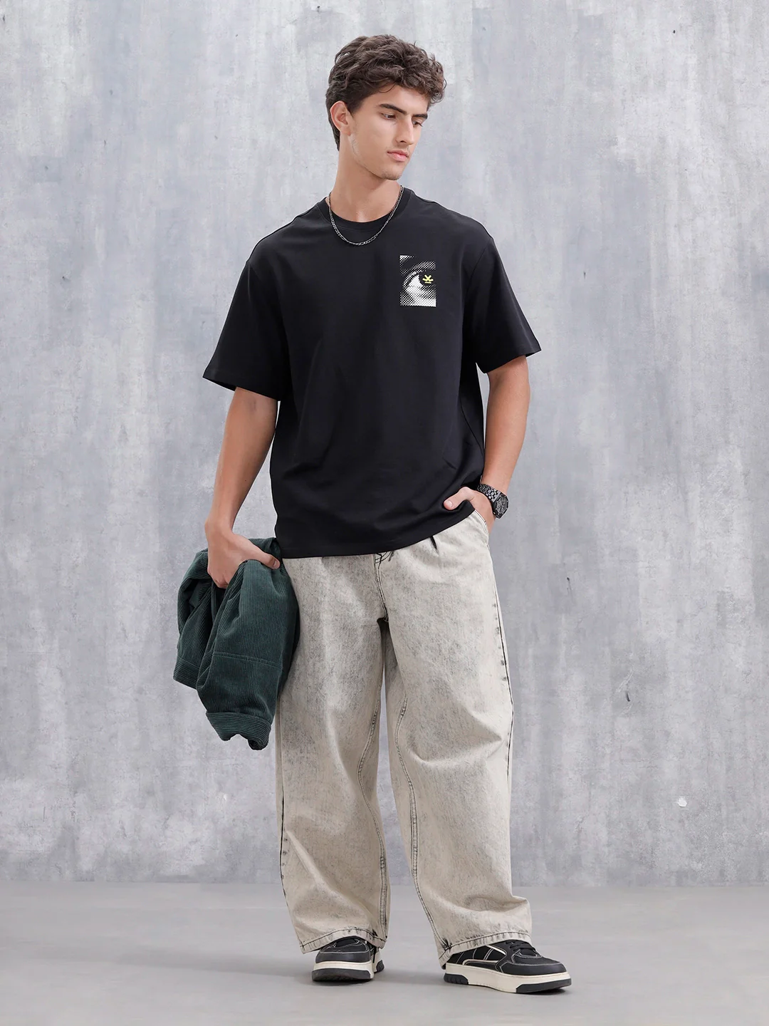 Bizarre Elements Oversized Cotton Back Print T-Shirt | Black - Image 2