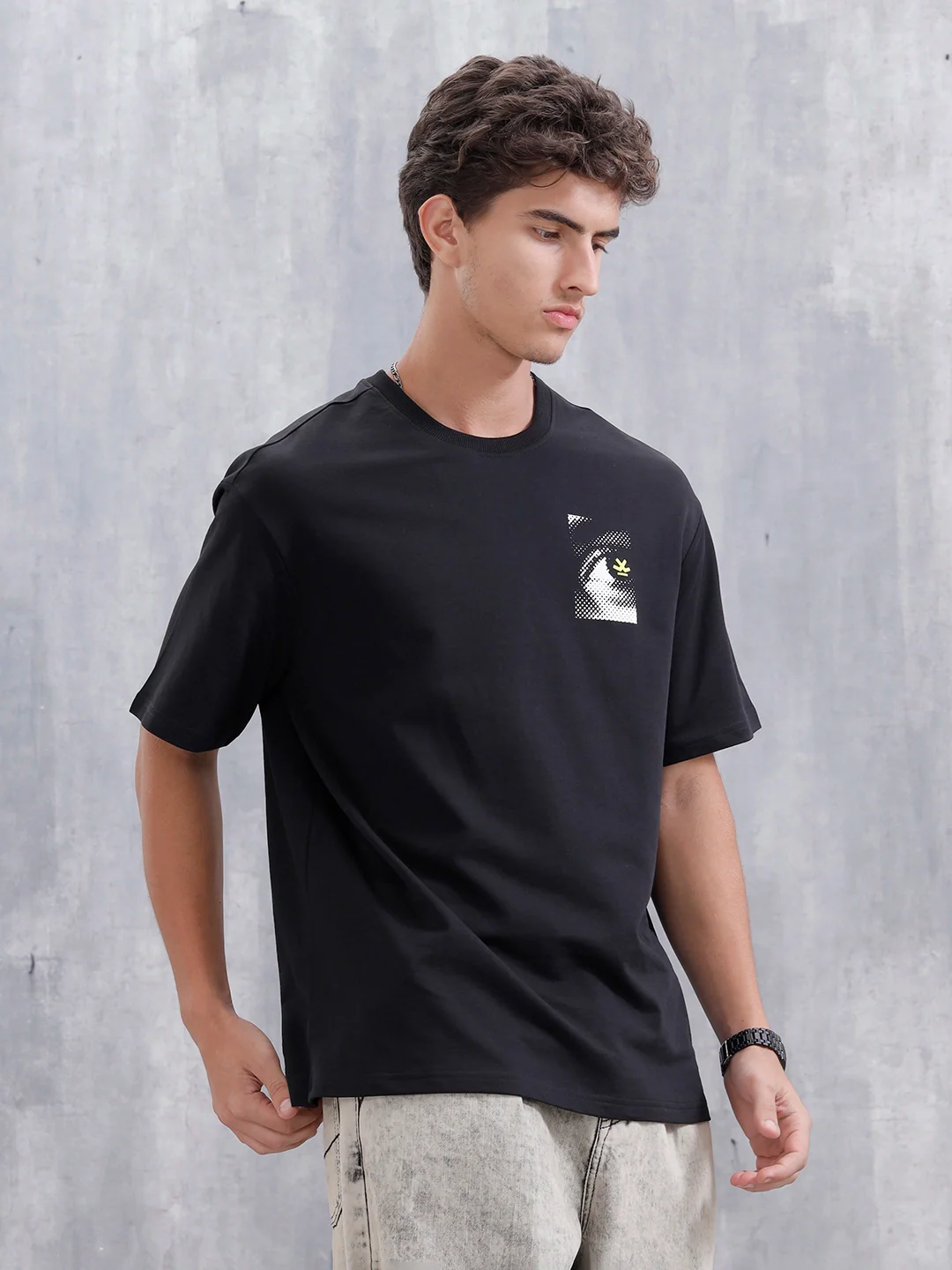 Bizarre Elements Oversized Cotton Back Print T-Shirt | Black - Image 4