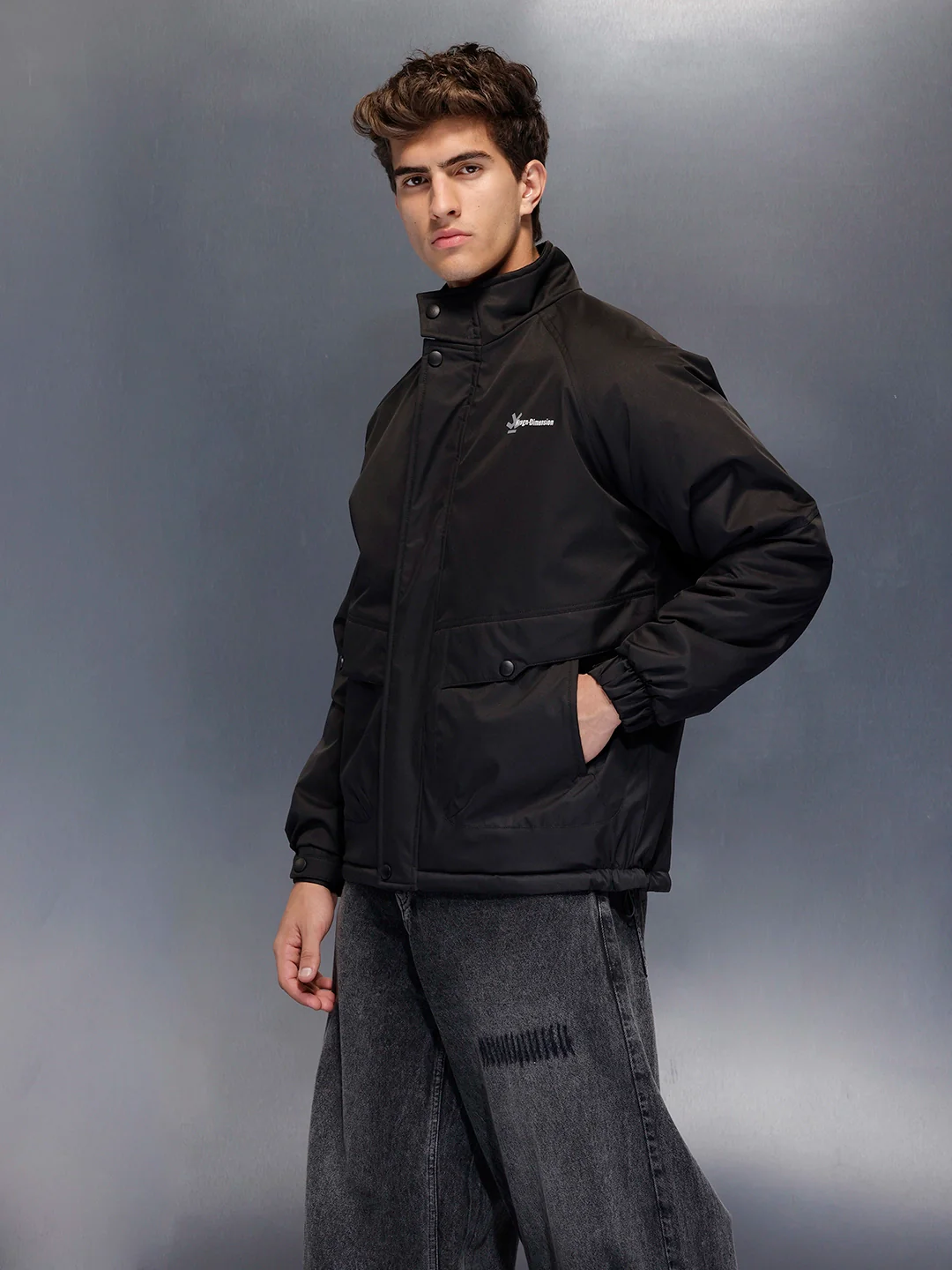 Black Arctic Shield oversize Puffer jacket | Black - Image 4