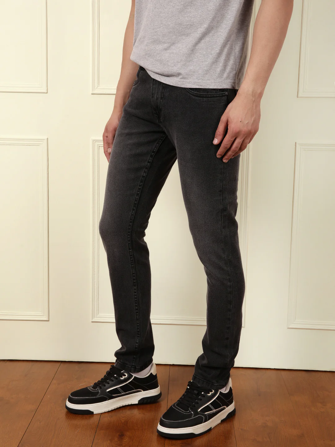 Faded Slim Fit Jeans | Black - Image 4