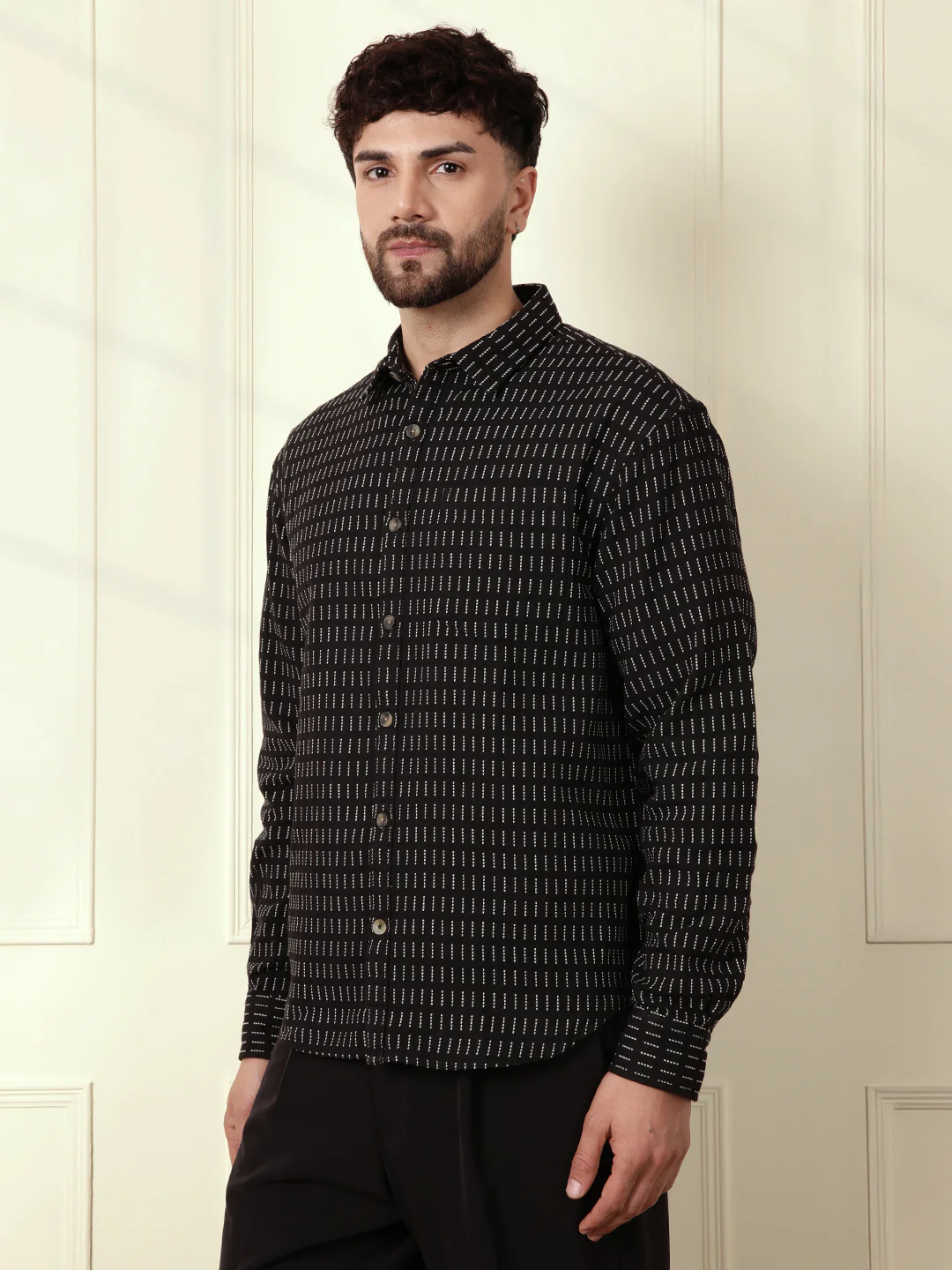 Casual Regular Fit Shacket | Black - Image 4