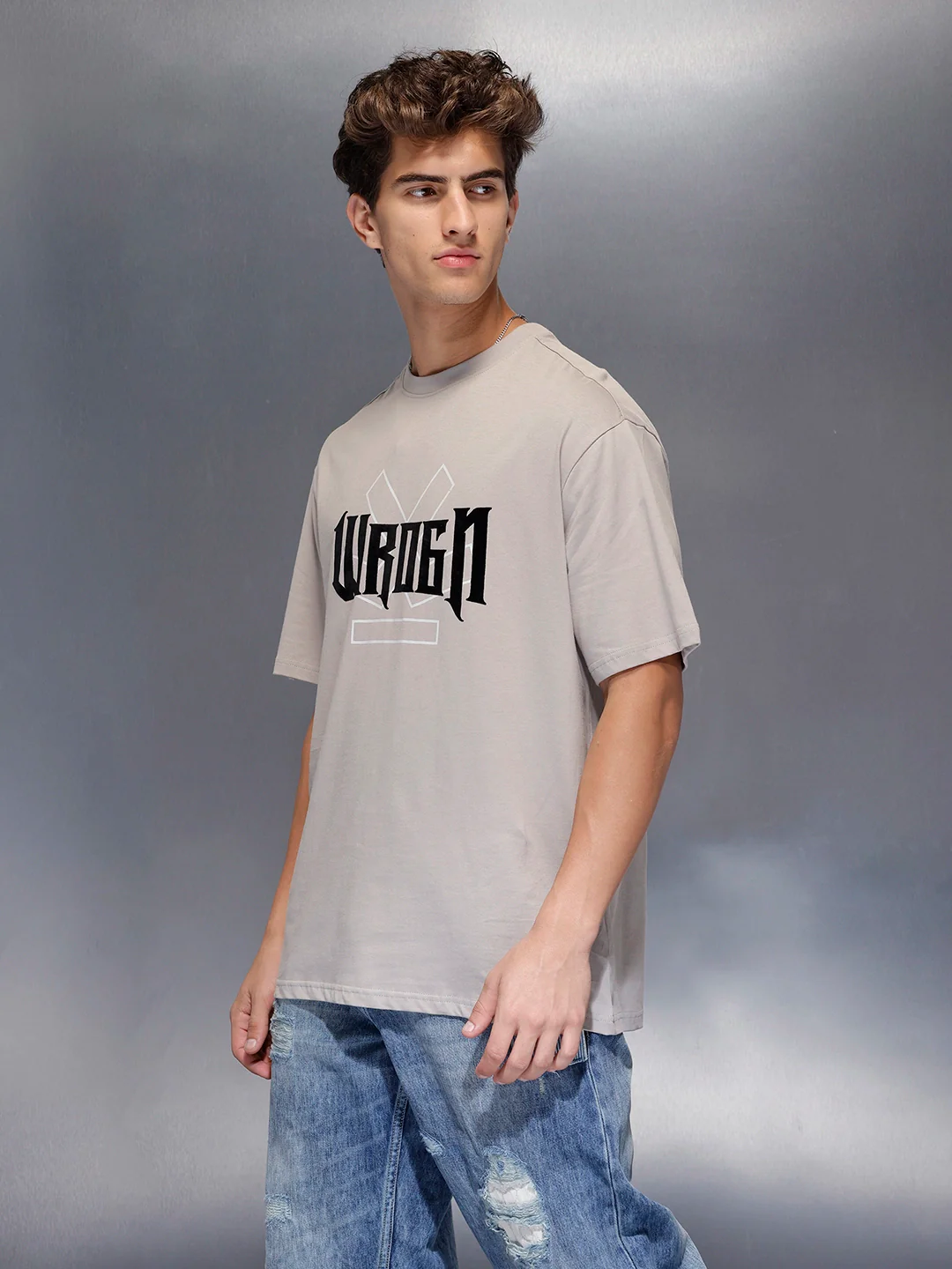 Black Street Typography Tshirt | Grey - Image 4