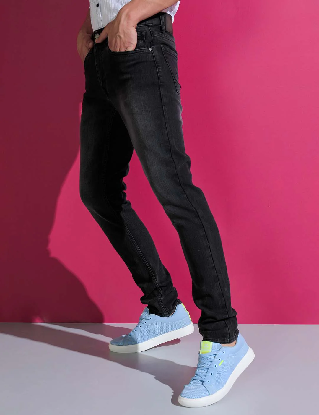 Black Washed Denim Jeans - Image 4
