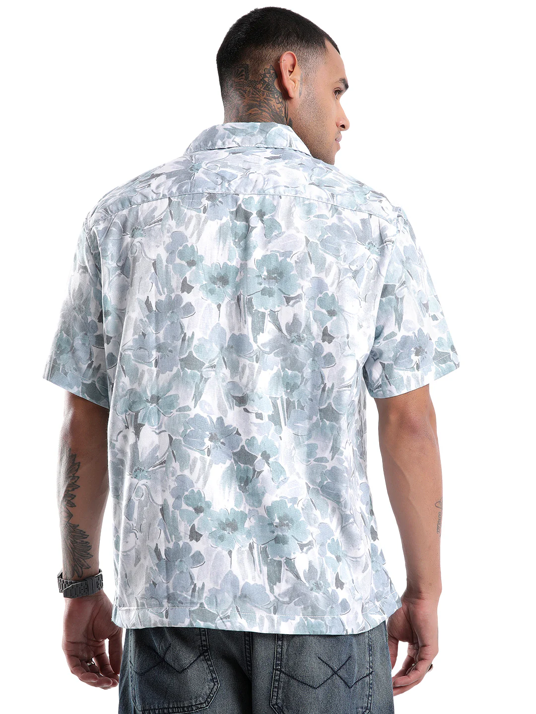 Blue AOP Resort Collar Shirt - Image 3