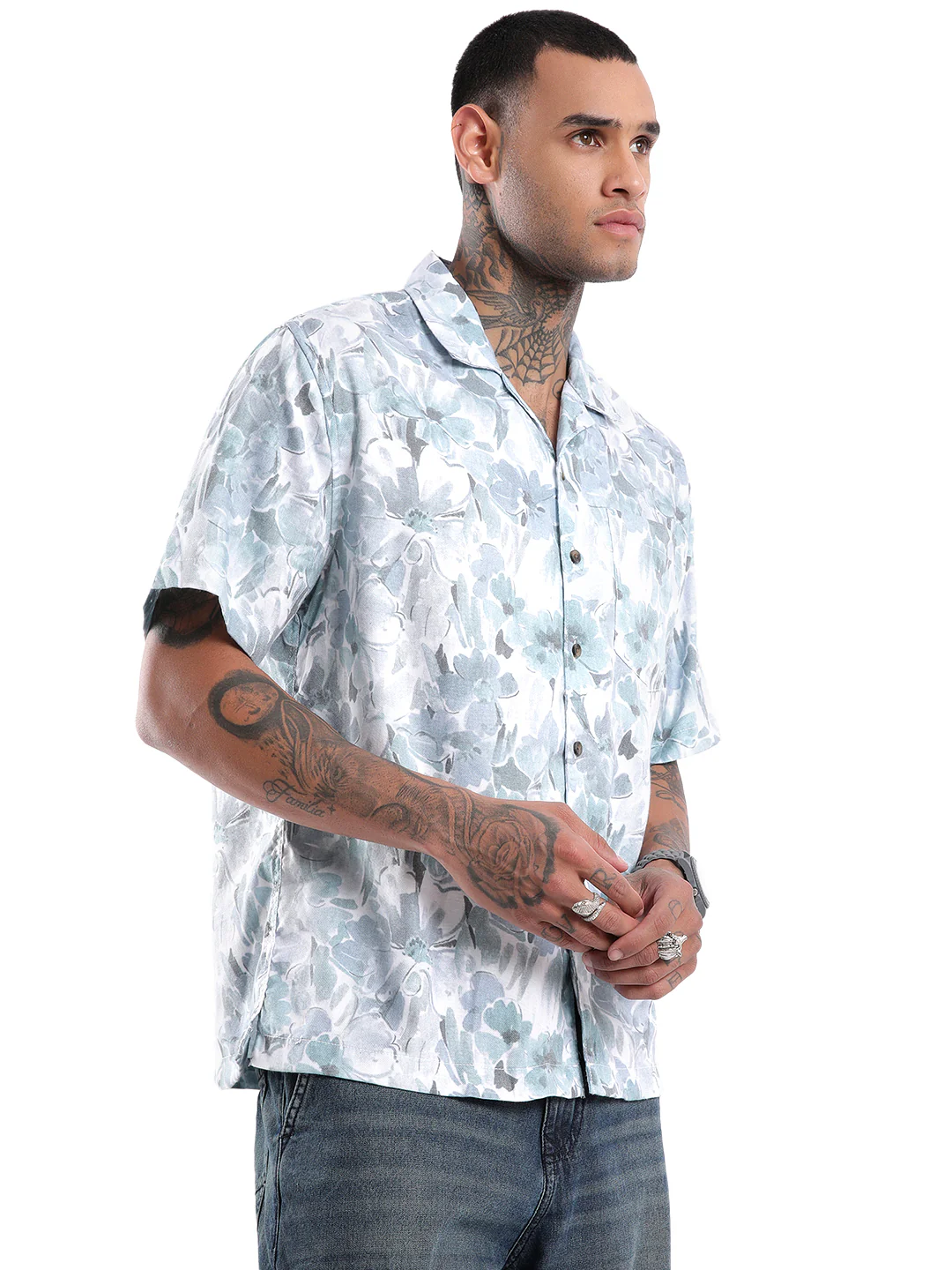 Blue AOP Resort Collar Shirt - Image 4