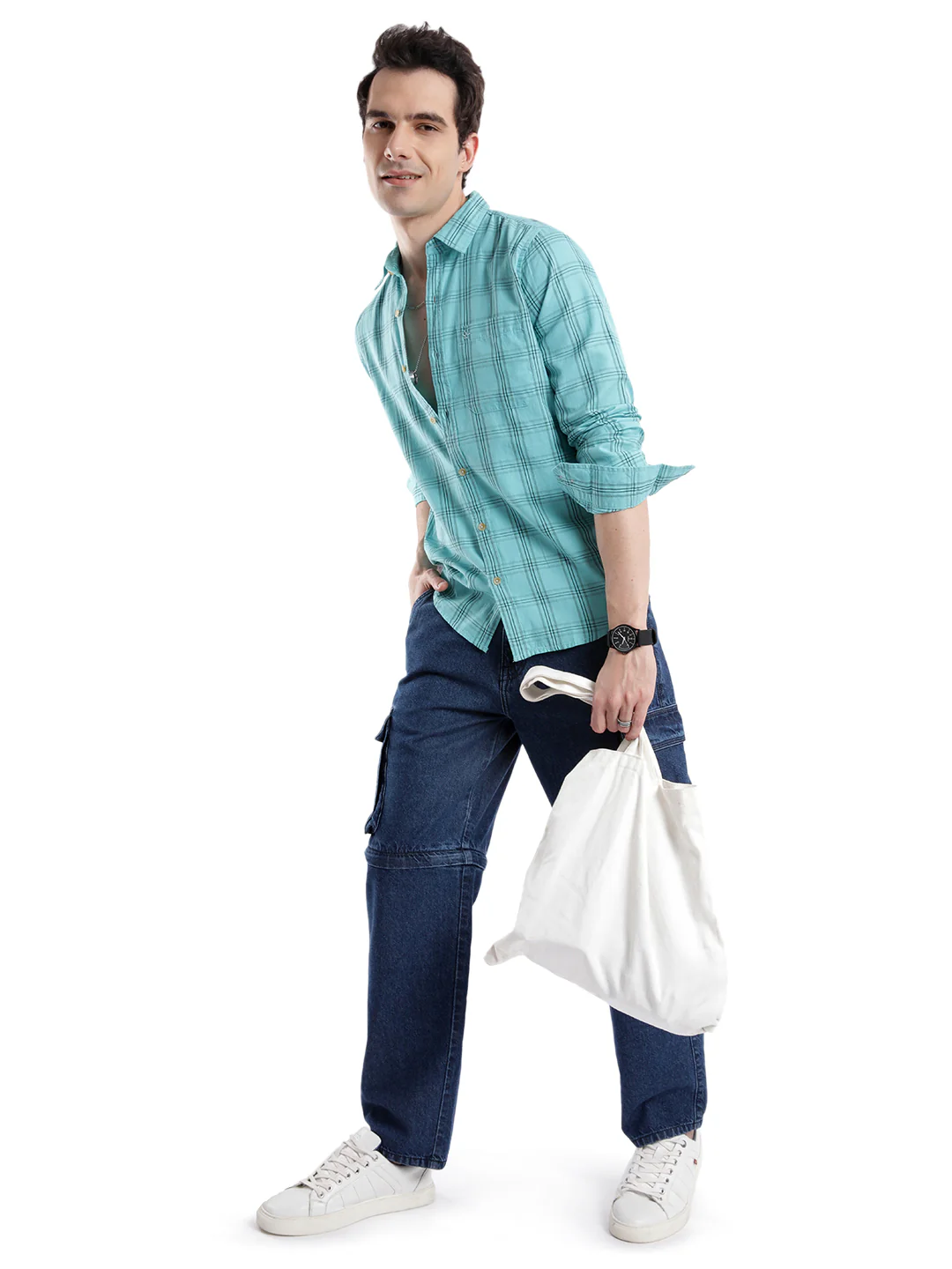 Blue Delight Casual Checked Shirt - Image 2