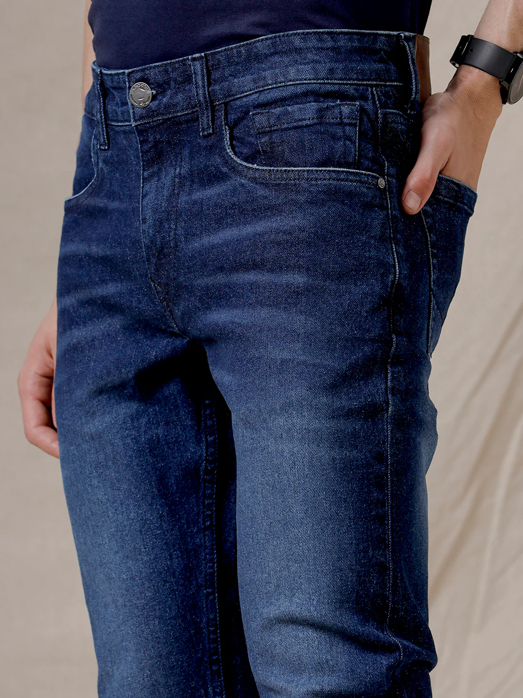 Blue Fade Tapered Jeans - Image 6