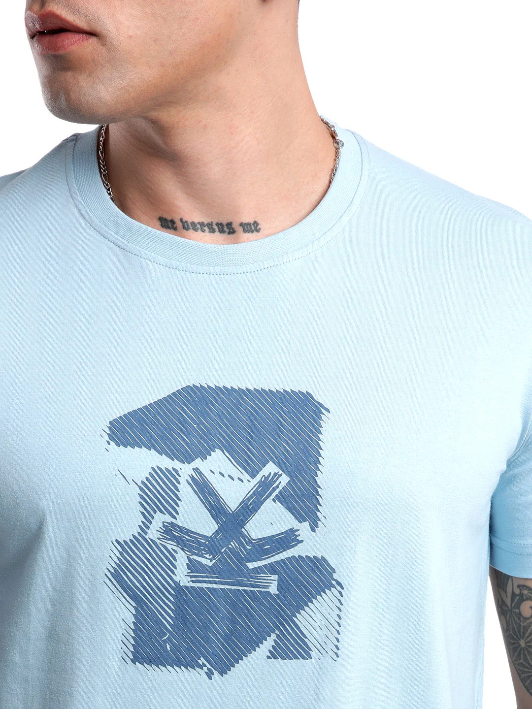 Blue Scribble Printed T-Shirt - Image 5