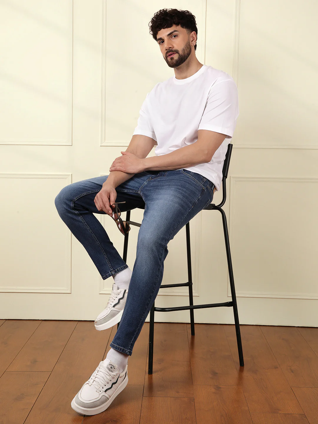 Heavy Fade Skinny Crop Jeans | Blue - Image 2