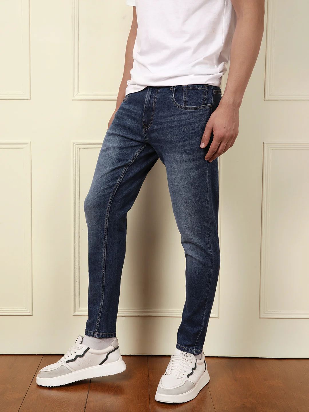 Heavy Fade Skinny Crop Jeans | Blue - Image 4