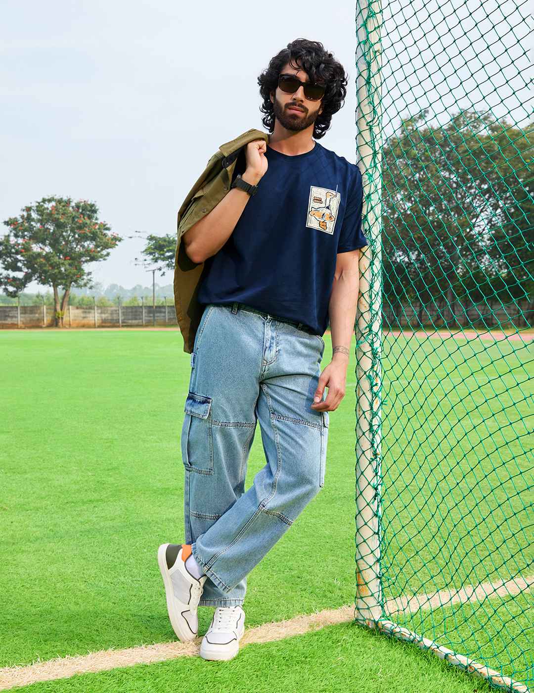 Casual Loose Fit Denim Cargo | Blue - Image 2