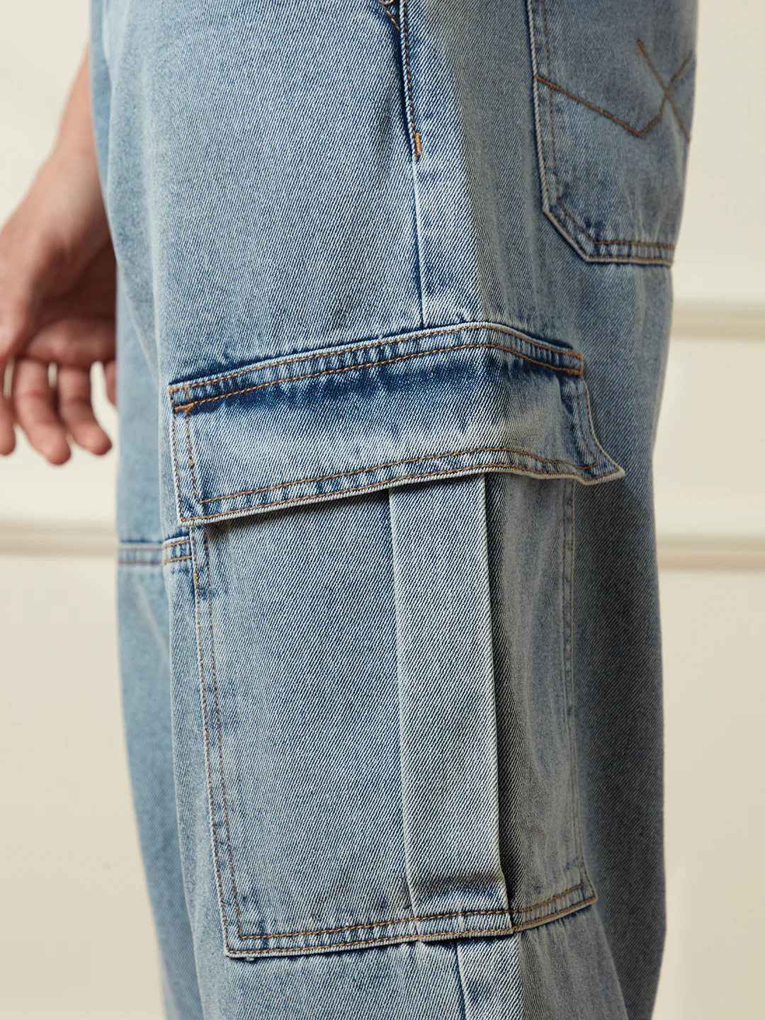 Casual Loose Fit Denim Cargo | Blue - Image 6