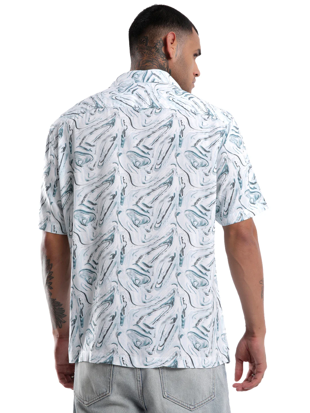 Blue Swerve Oversized Shirt - Image 3