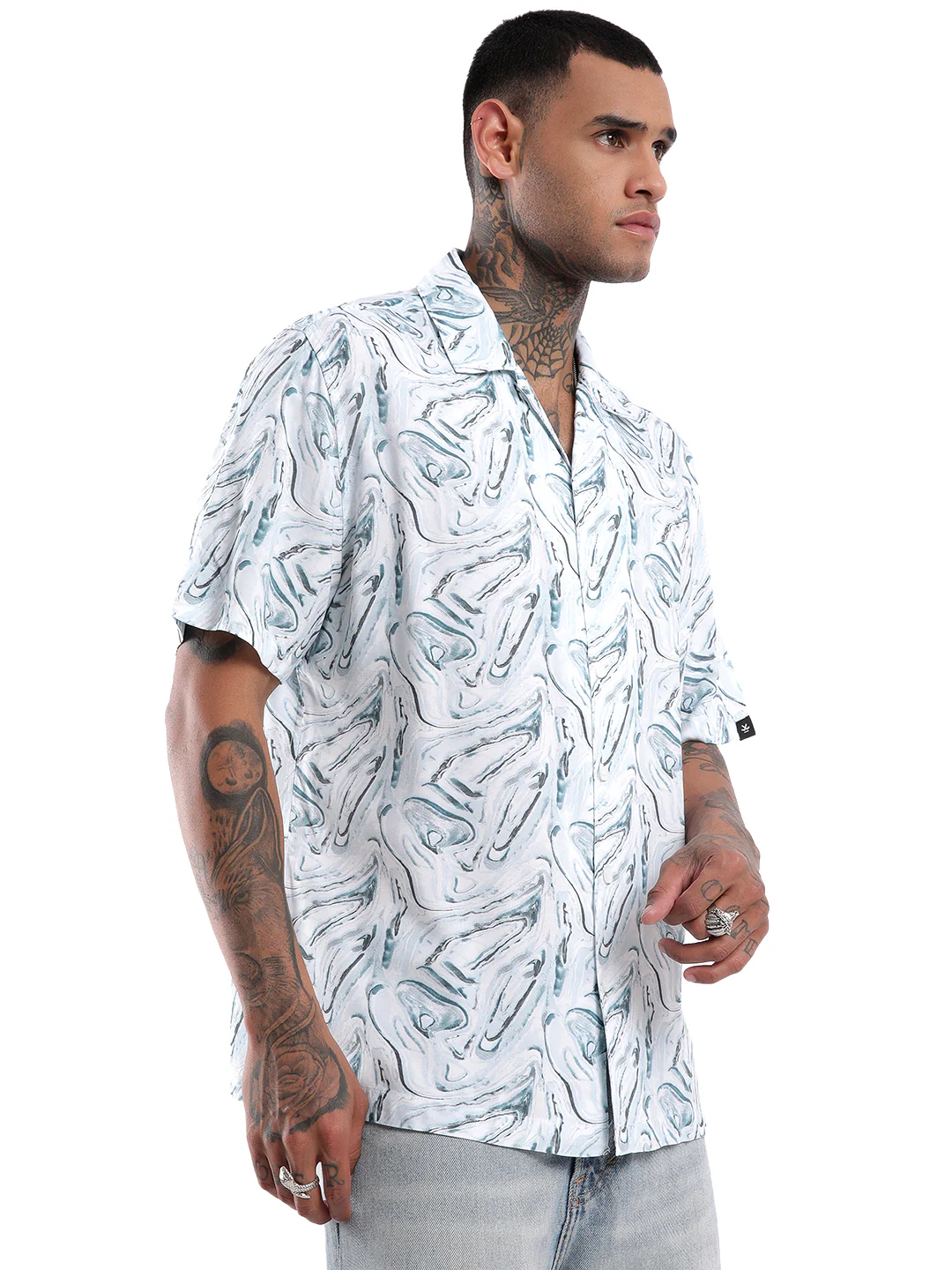 Blue Swerve Oversized Shirt - Image 4