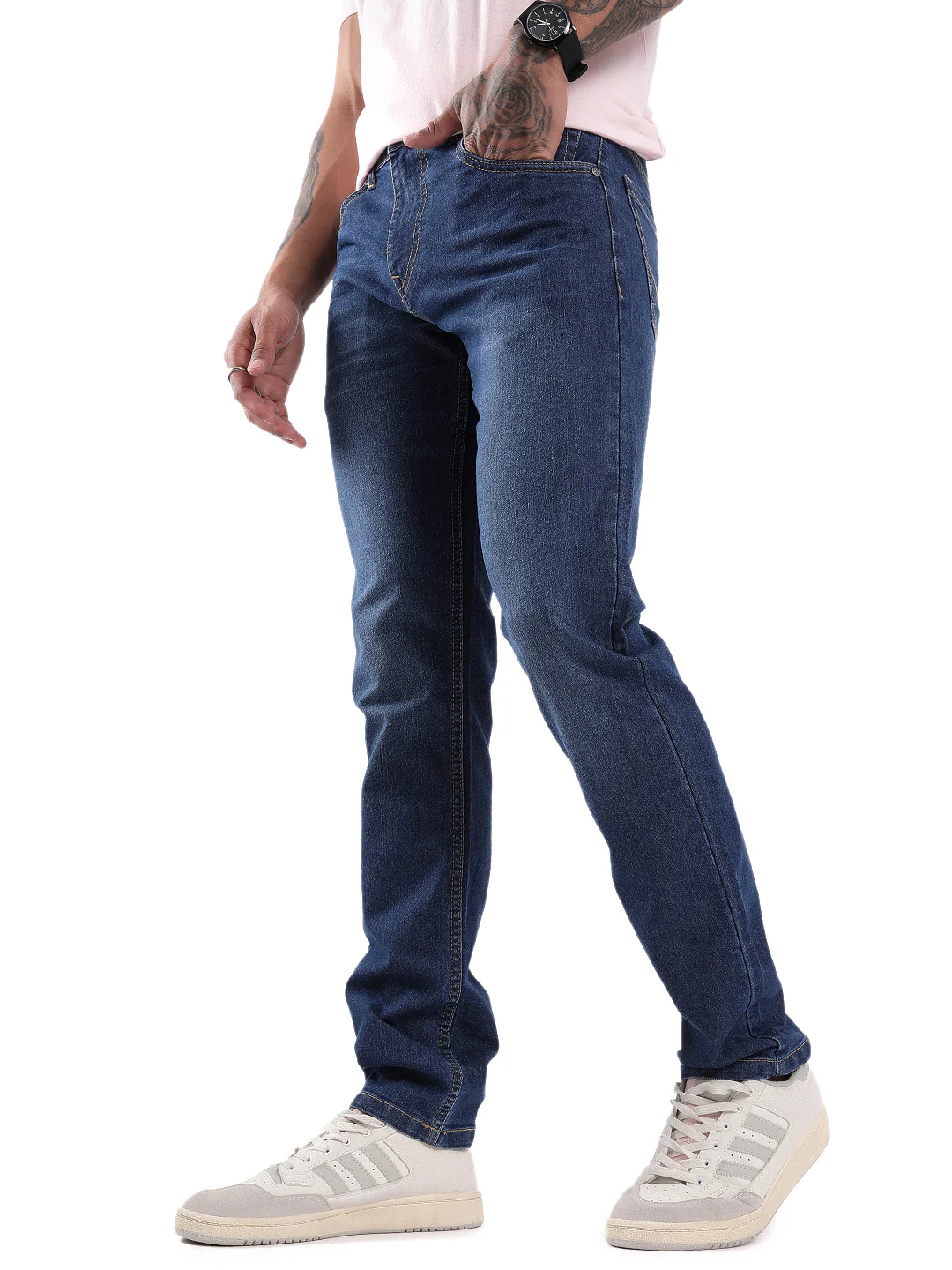 Blue Twilled Slim Jeans - Image 4