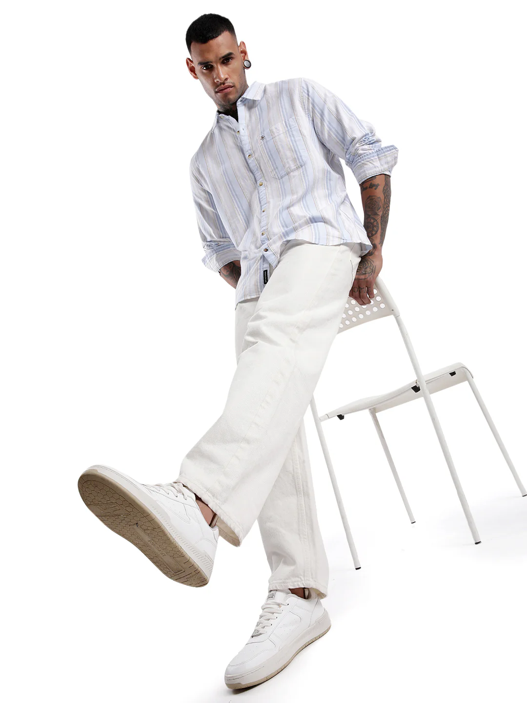 Blue & White Striped Shirt - Image 2