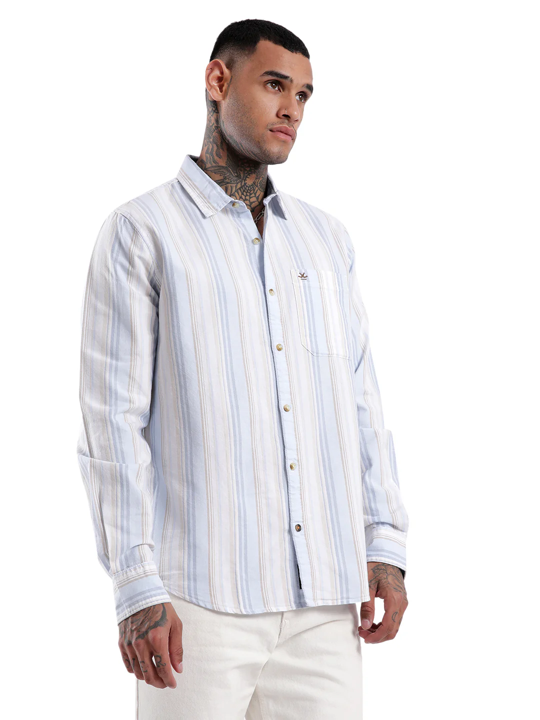 Blue & White Striped Shirt - Image 4