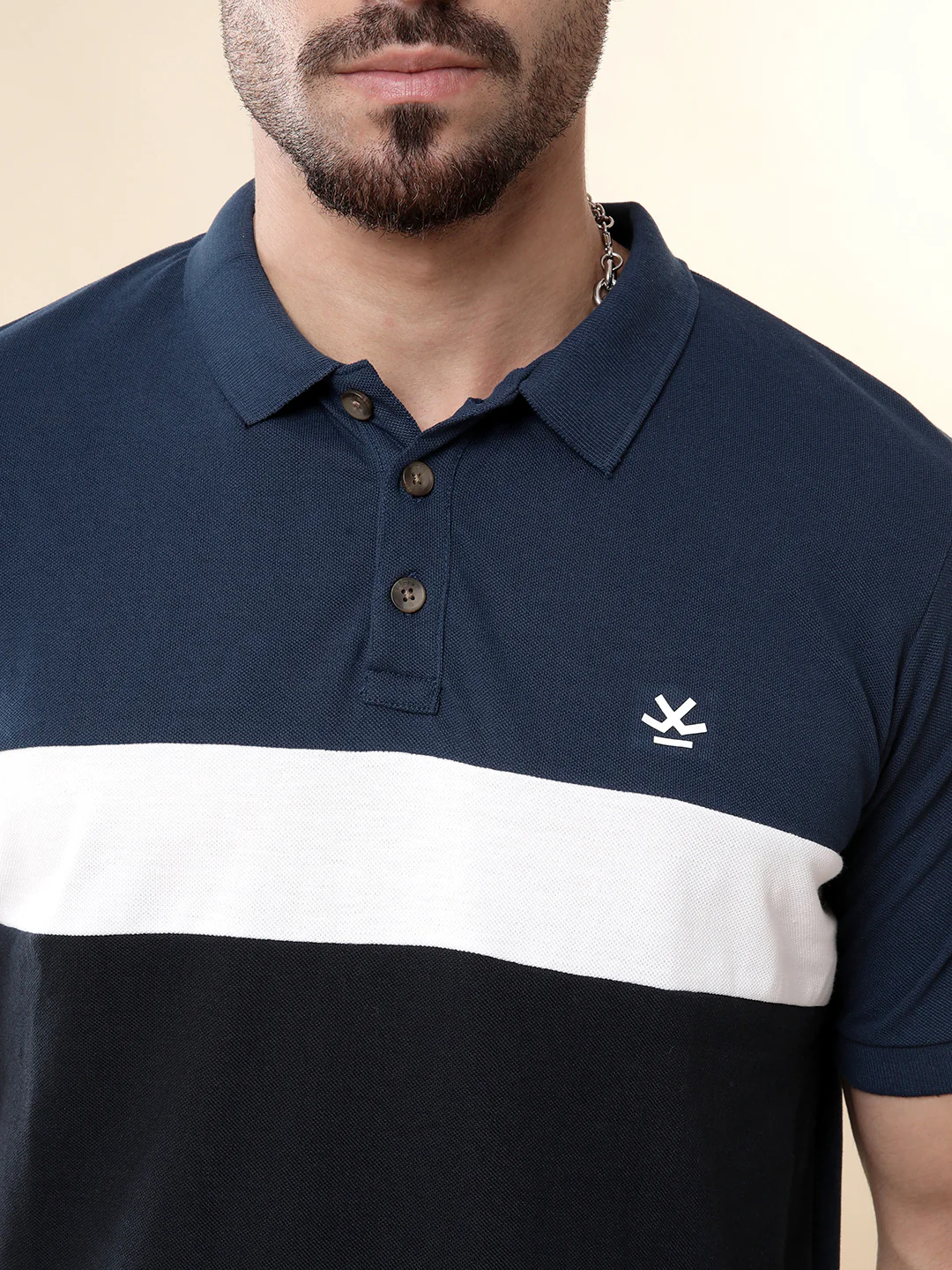 Blues Colour-blocked Polo T-Shirt - Image 5