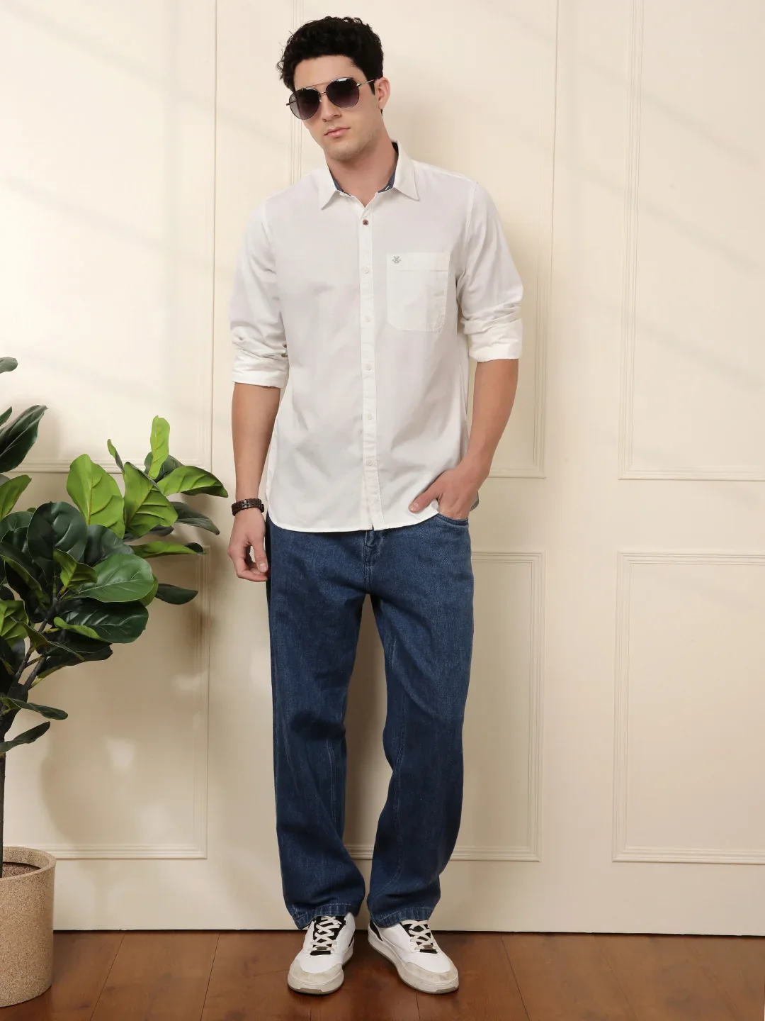 Solid Slim Fit Shirt | White - Image 2