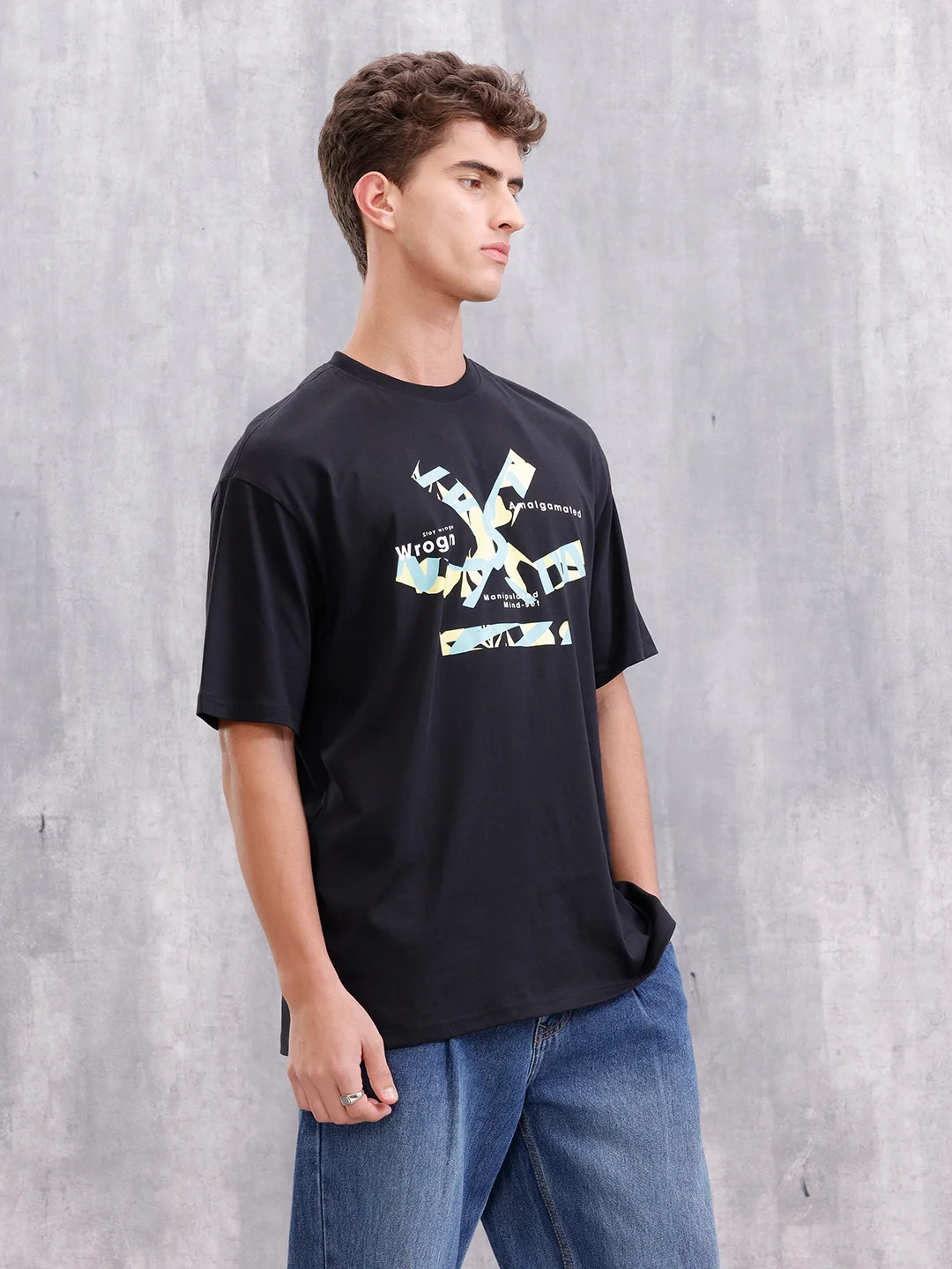 Brand Carrier Graphic Printed Oversized Fit T-shirt | Black - Image 4