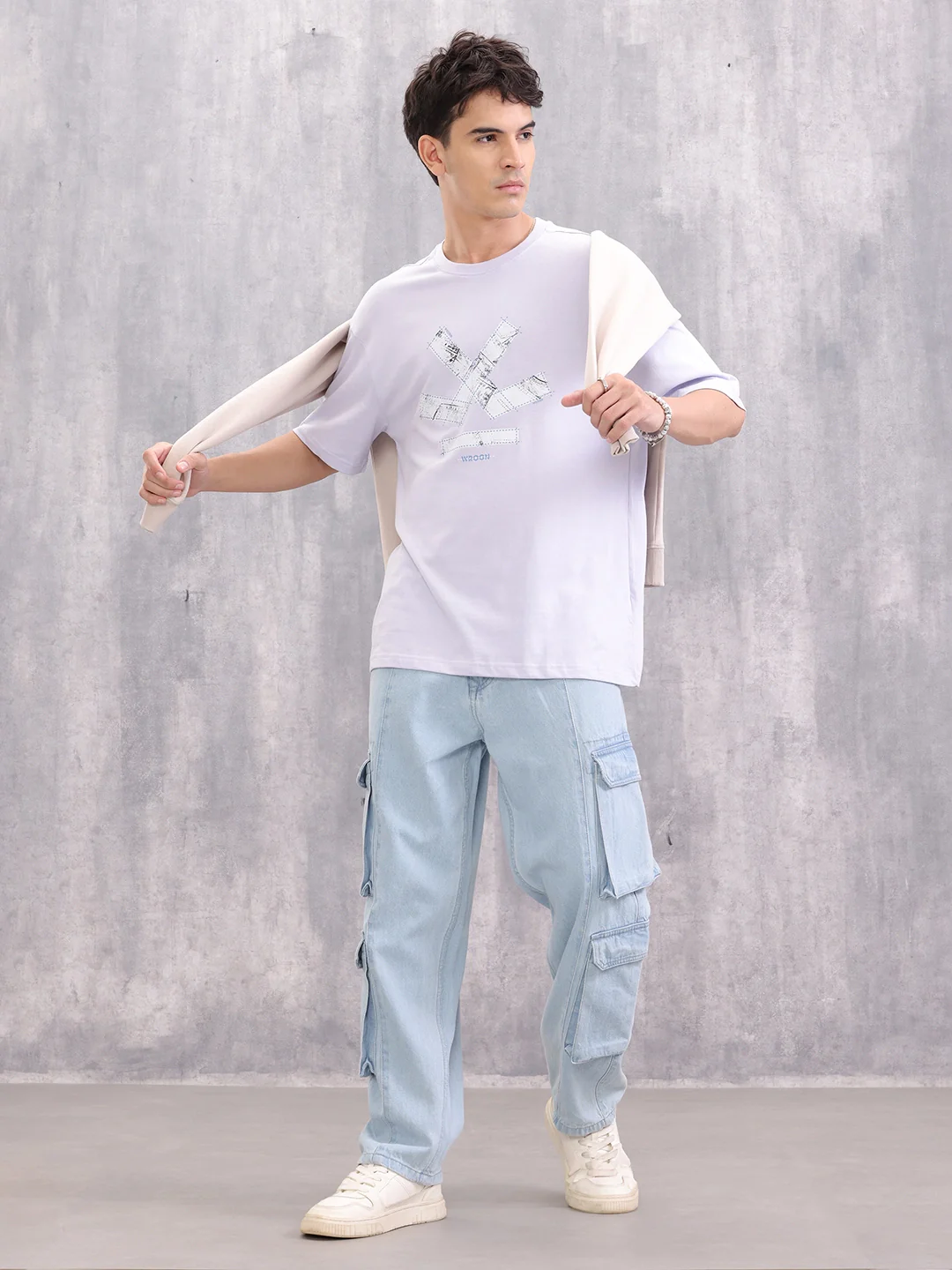 Brand Carrier Graphic Printed Oversized Fit T-shirt | Lavender - Image 2