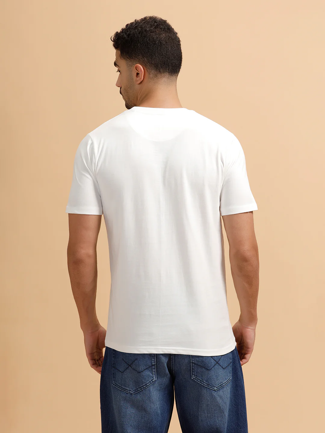 Brush Stroke Logo Printed T-Shirt | White - Image 3
