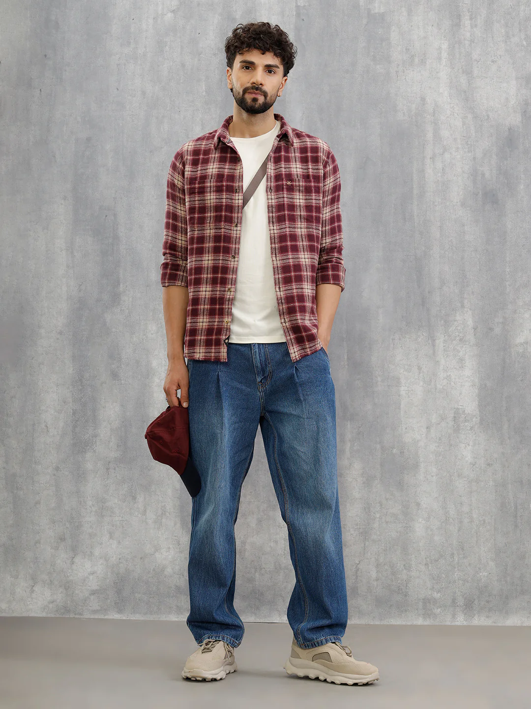 Brushed Flannel Utility Shirt In Slim Fit | Red - Image 2