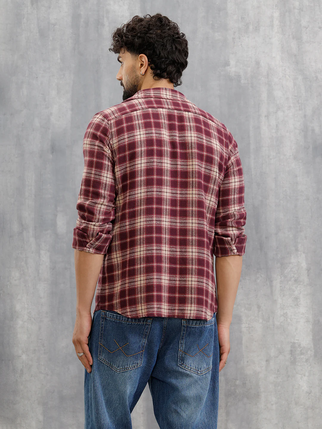 Brushed Flannel Utility Shirt In Slim Fit | Red - Image 3
