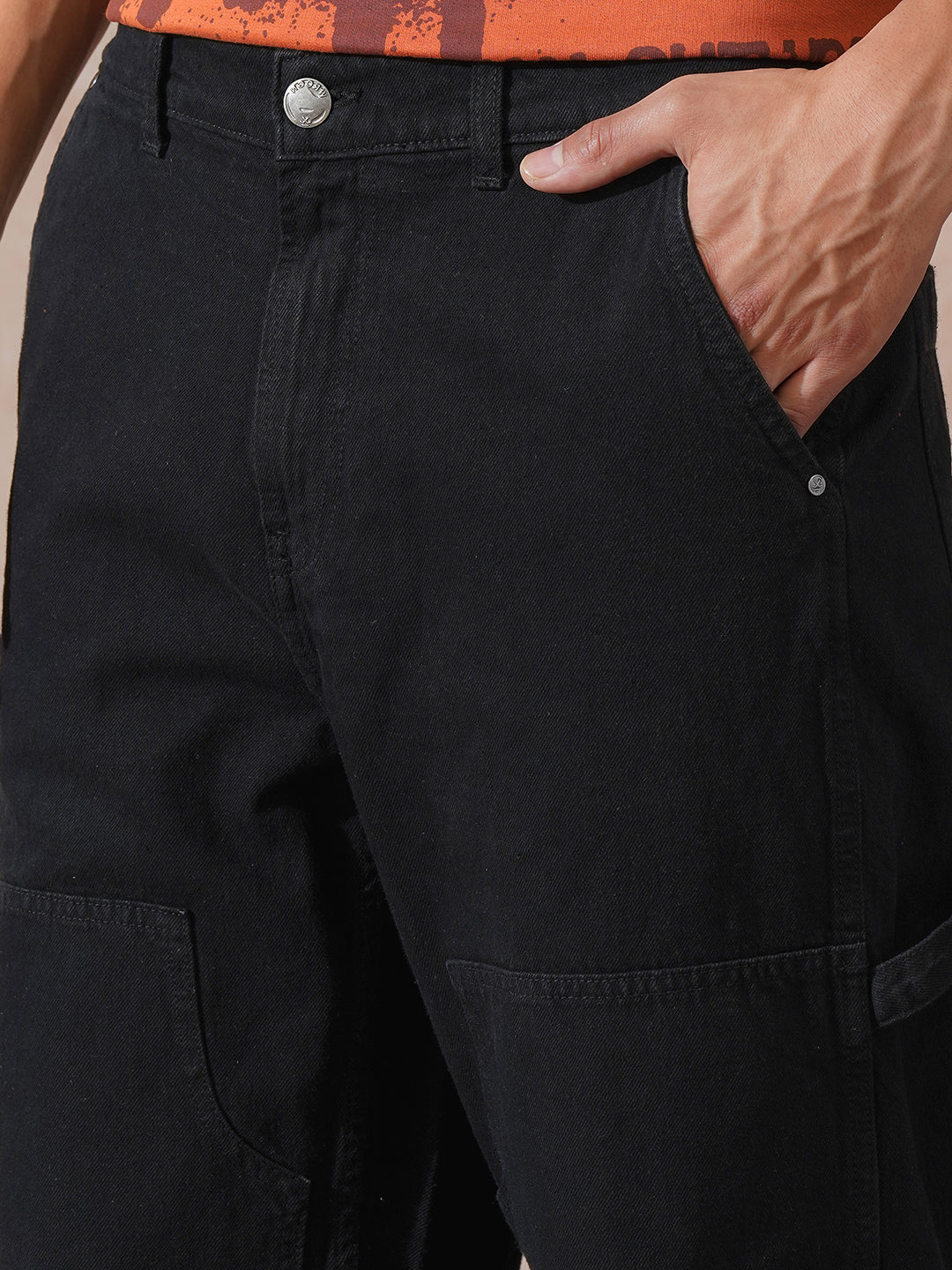 Carpenter Style Loose Fit Trouser | Black - Image 5
