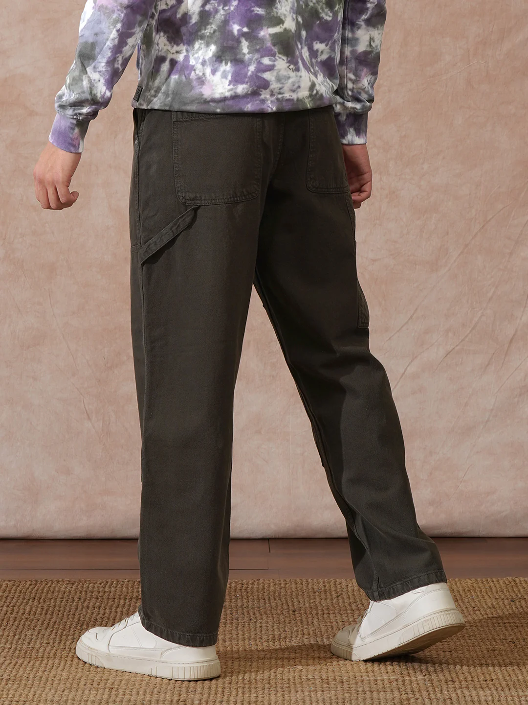 Carpenter Style Loose Fit Trouser | Brown - Image 3