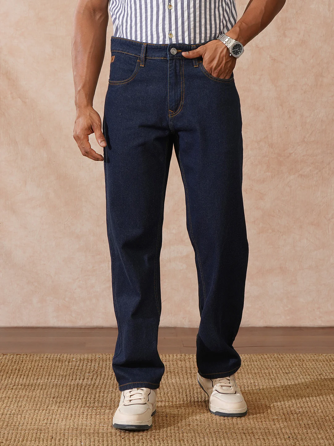 Casual Anti Fit Jeans | Dark Blue - Image 5