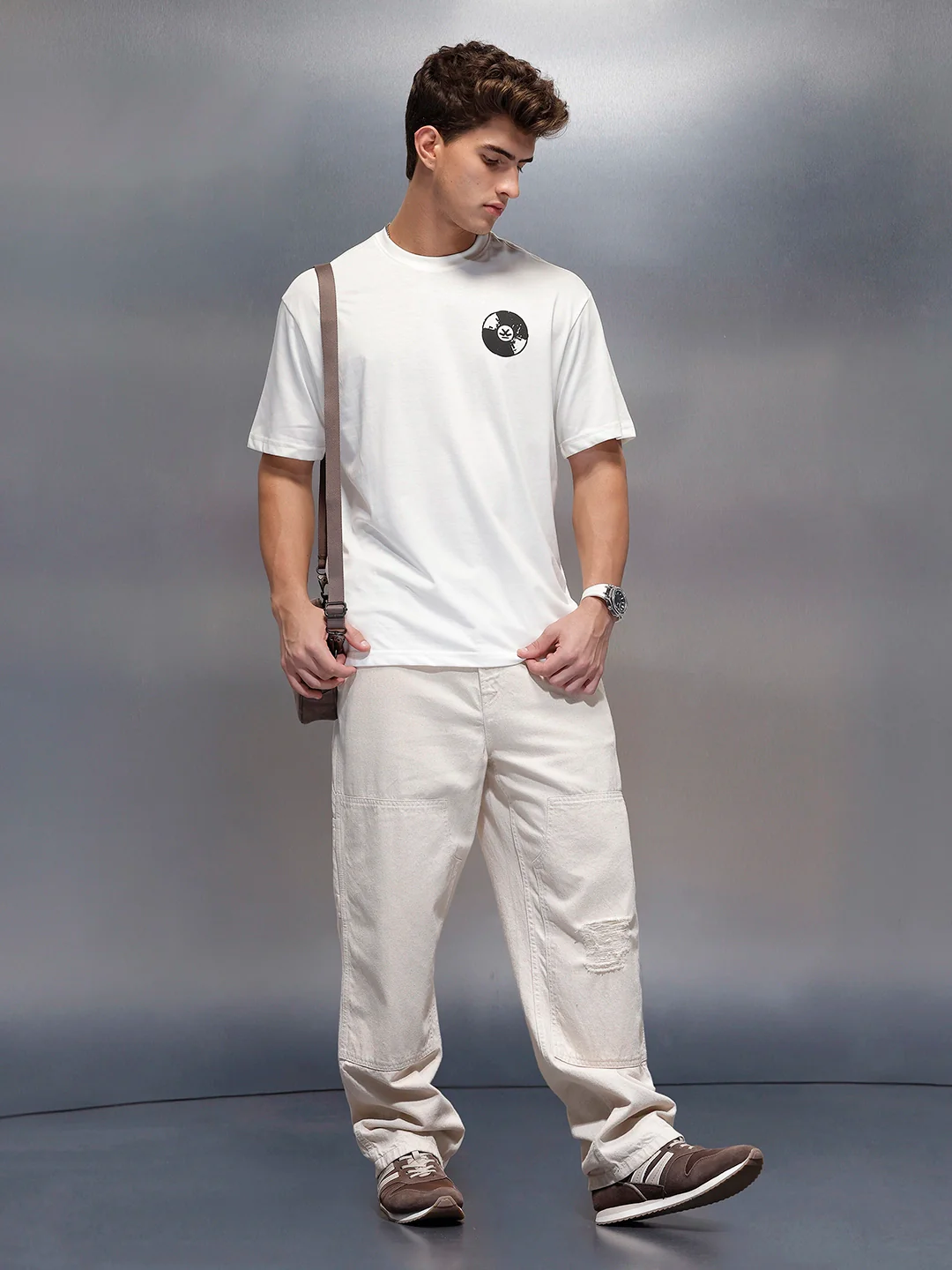 Casual Back Printed Oversized T-Shirt  | White - Image 2