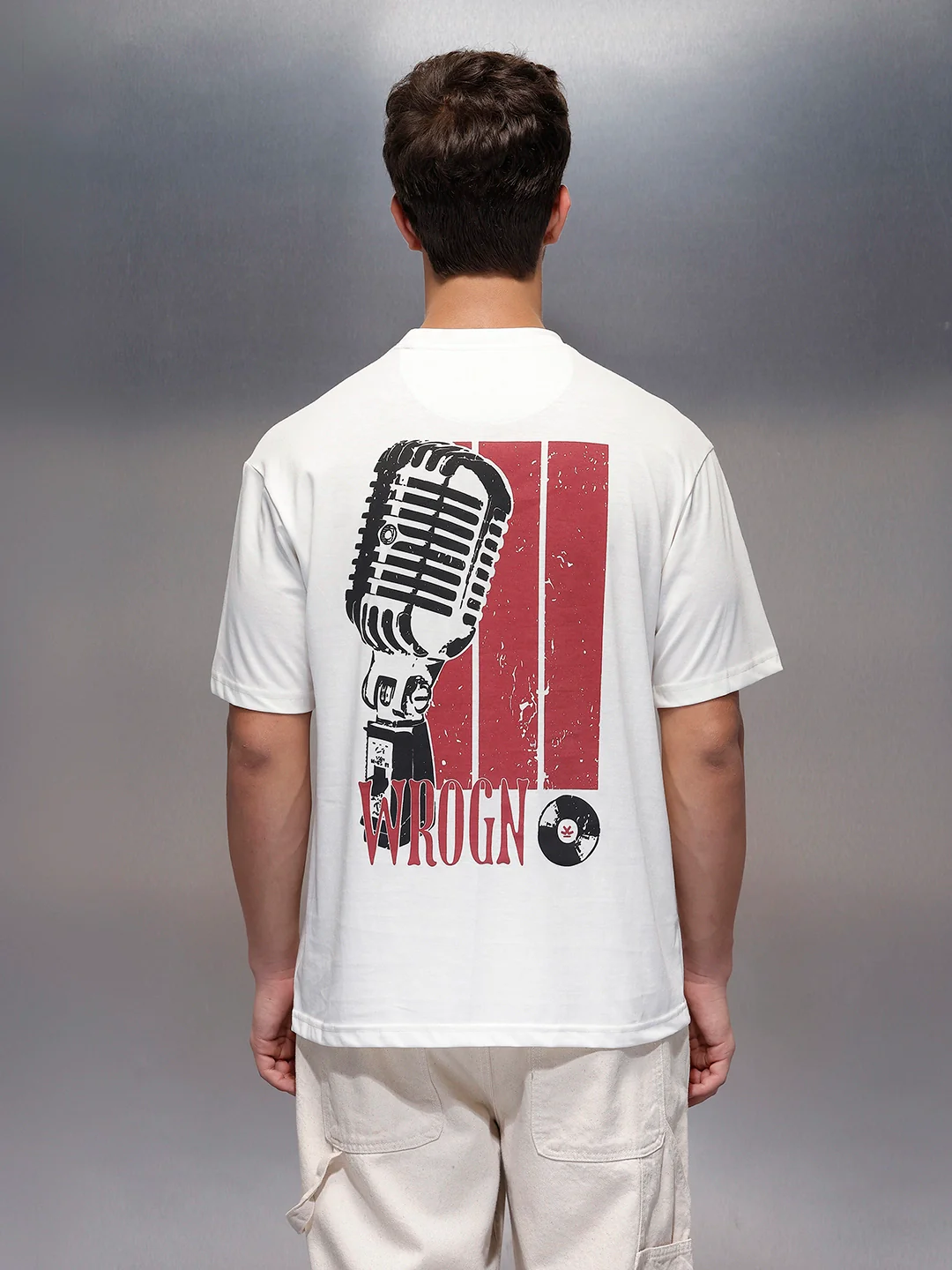 Casual Back Printed Oversized T-Shirt  | White - Image 3