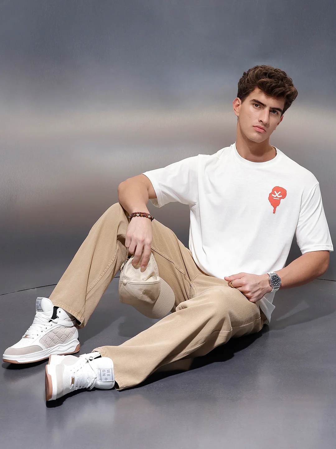 Casual Back Printed Oversized T-Shirt  | White - Image 2