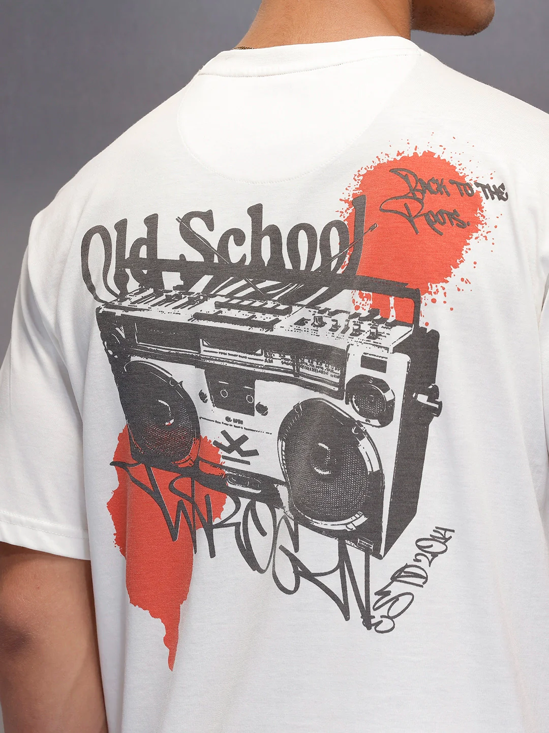 Casual Back Printed Oversized T-Shirt  | White - Image 5