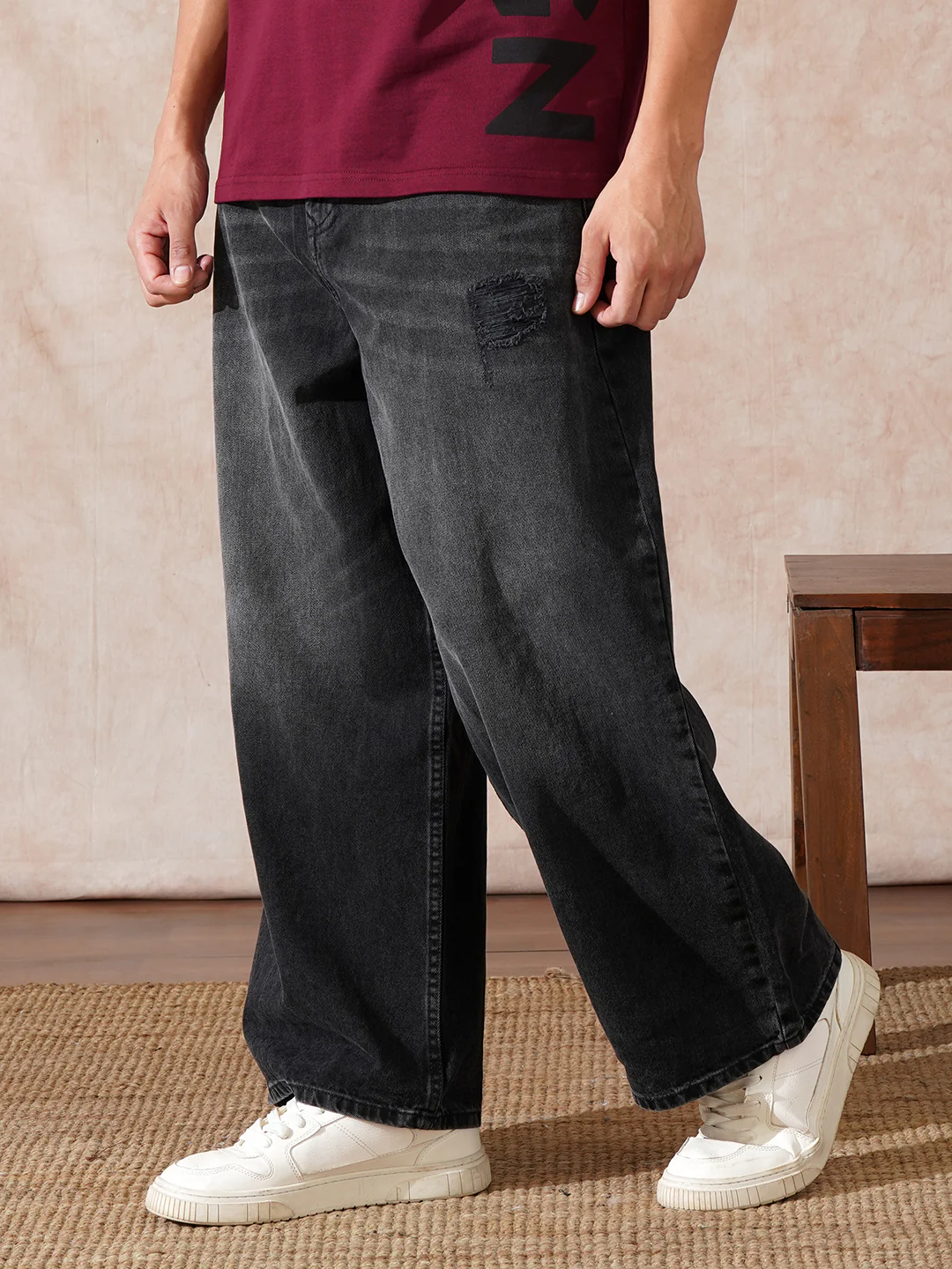 Casual Baggy Fit Jeans | Dark Grey - Image 4