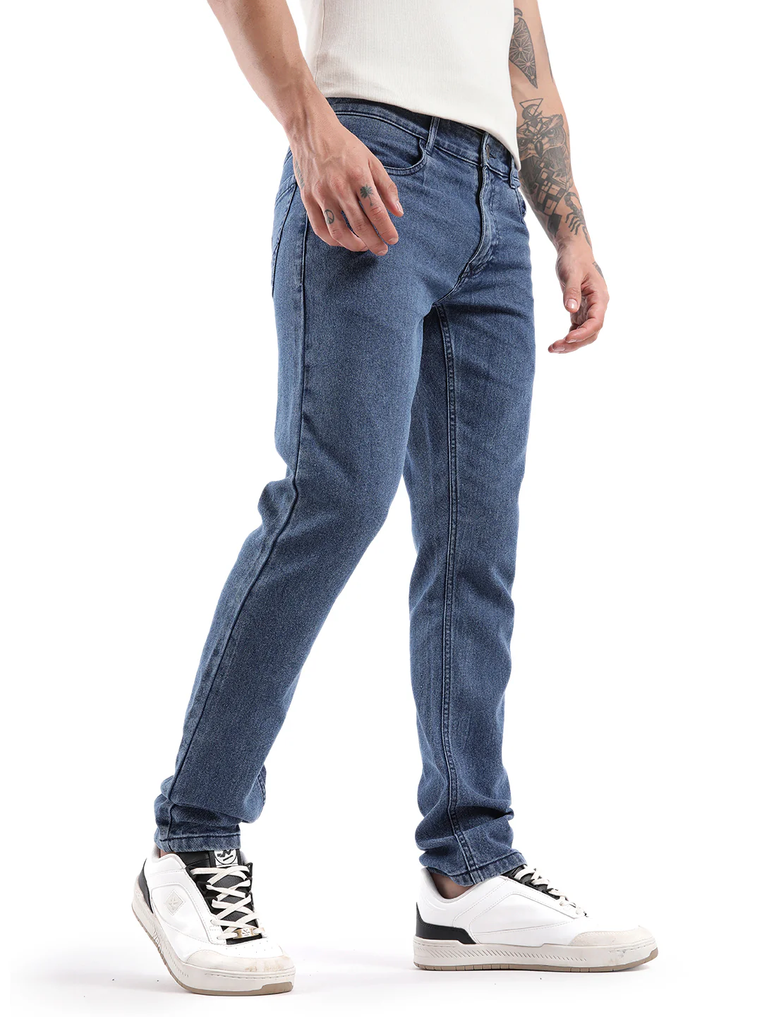 Casual Blue Heavy Duty Jeans - Image 4