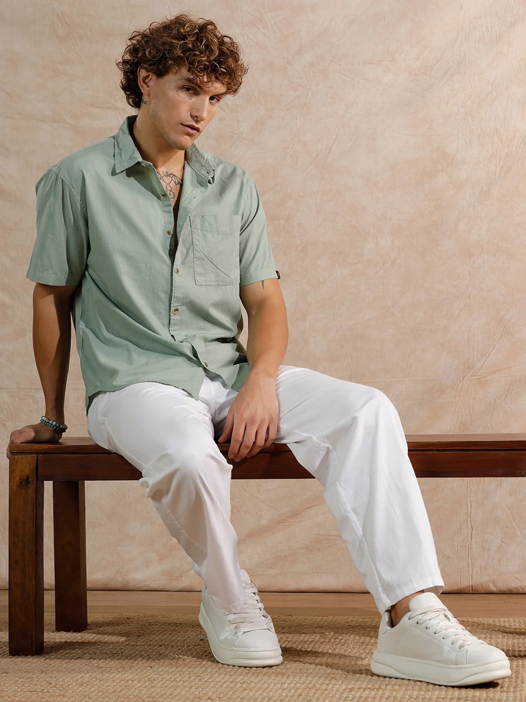 Cotton Slub Overdyed Shirt | Olive - Image 2