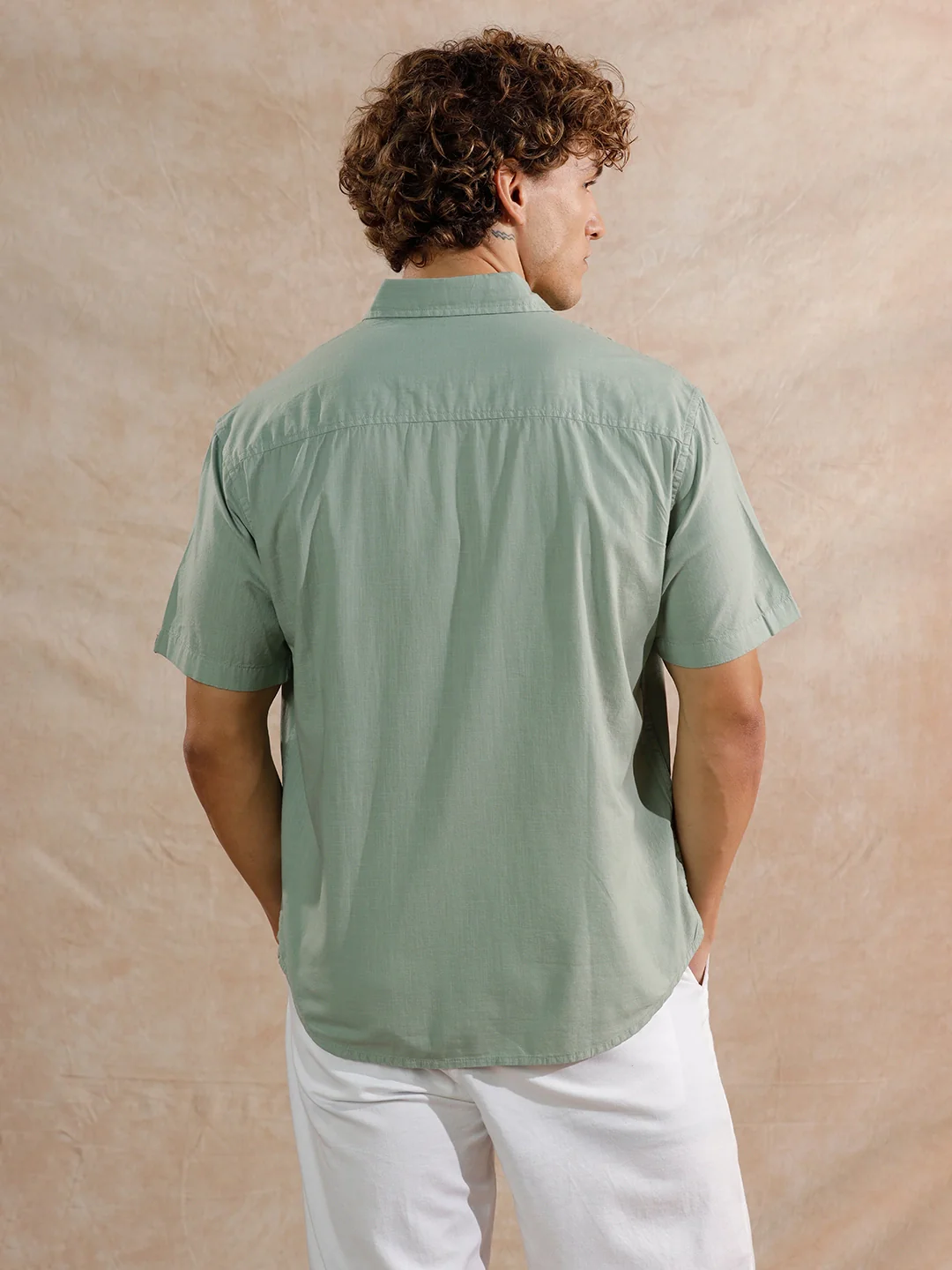 Cotton Slub Overdyed Shirt | Olive - Image 3