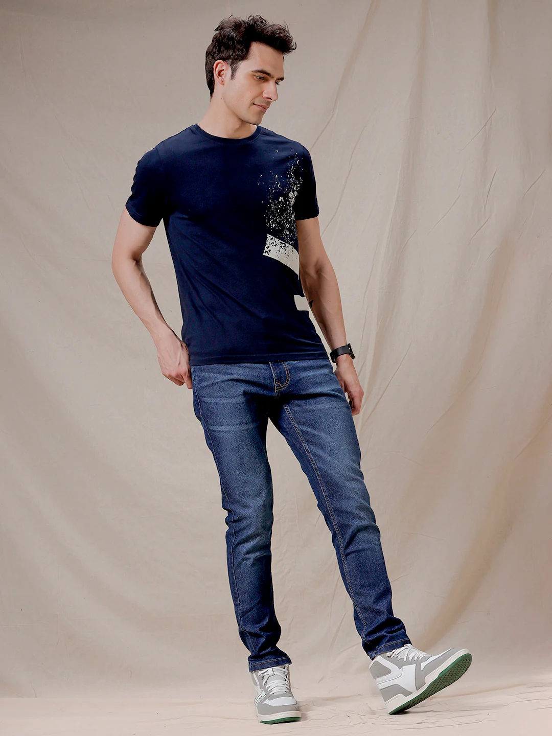 Casual Dark Stone Blue Jeans - Image 2