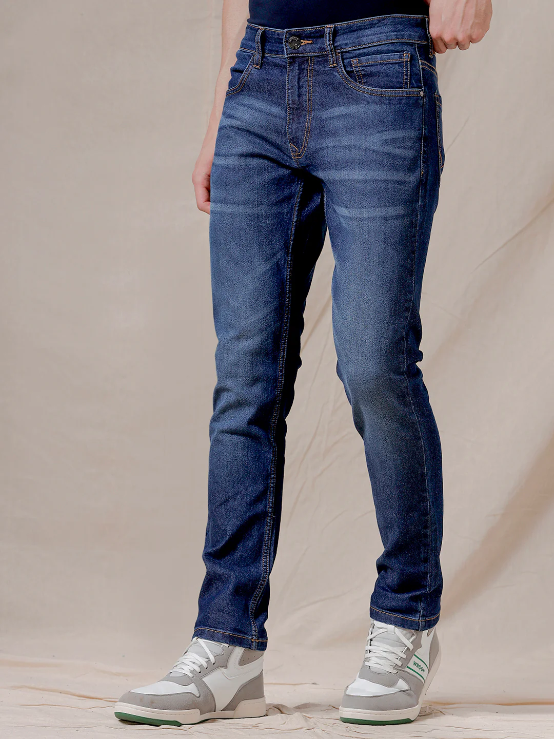 Casual Dark Stone Blue Jeans - Image 4