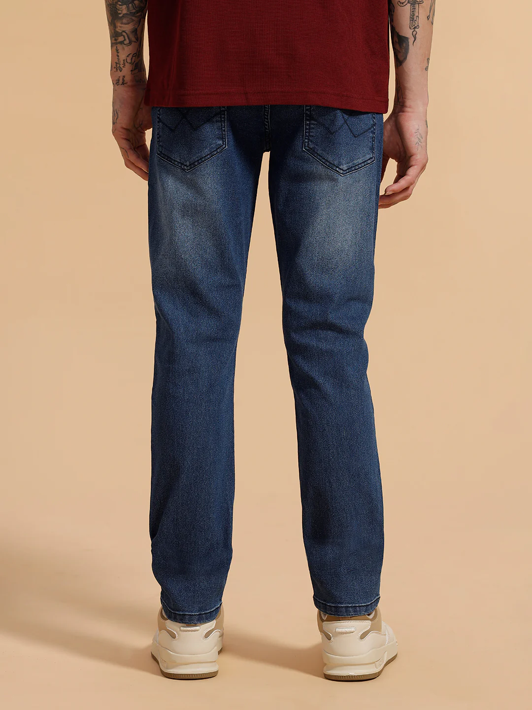 Casual Faded Slim Fit Jeans | Blue - Image 3