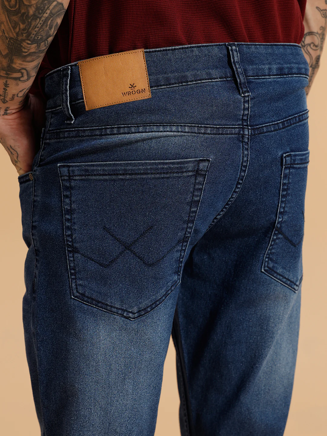 Casual Faded Slim Fit Jeans | Blue - Image 5
