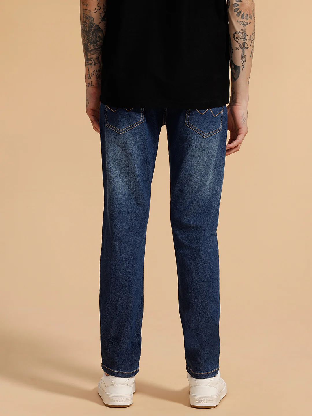 Casual Faded Slim Fit Jeans | Blue - Image 3