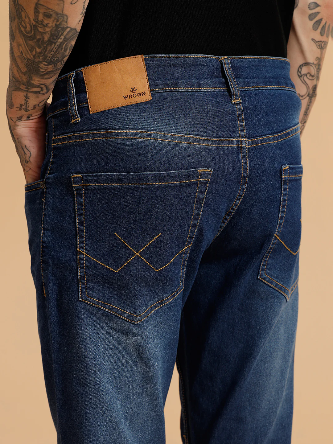 Casual Faded Slim Fit Jeans | Blue - Image 5