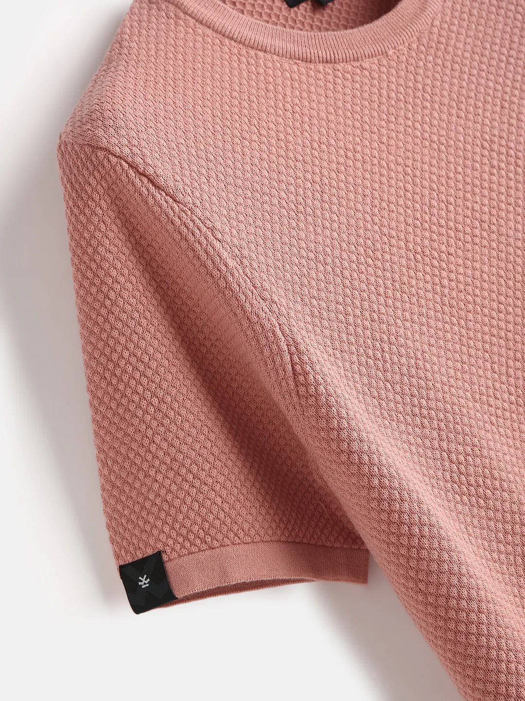 Casual Flat Knit T-Shirt | Pink - Image 3