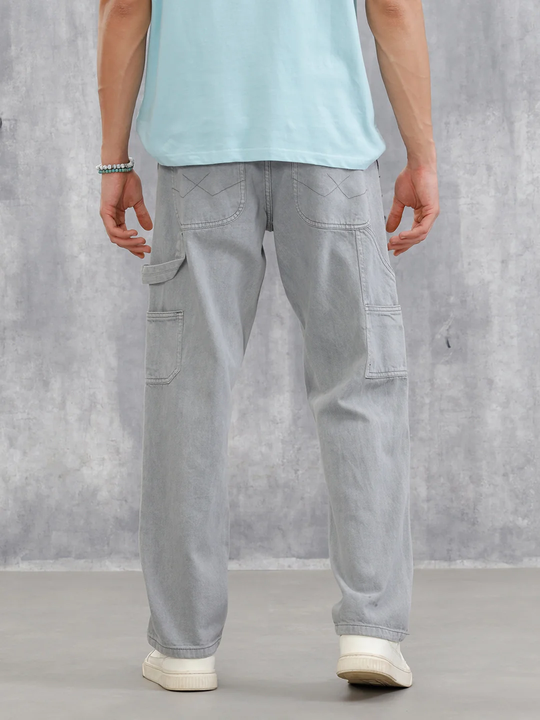 Casual Grey Carpenter Fit Trousers | Mid Grey - Image 3