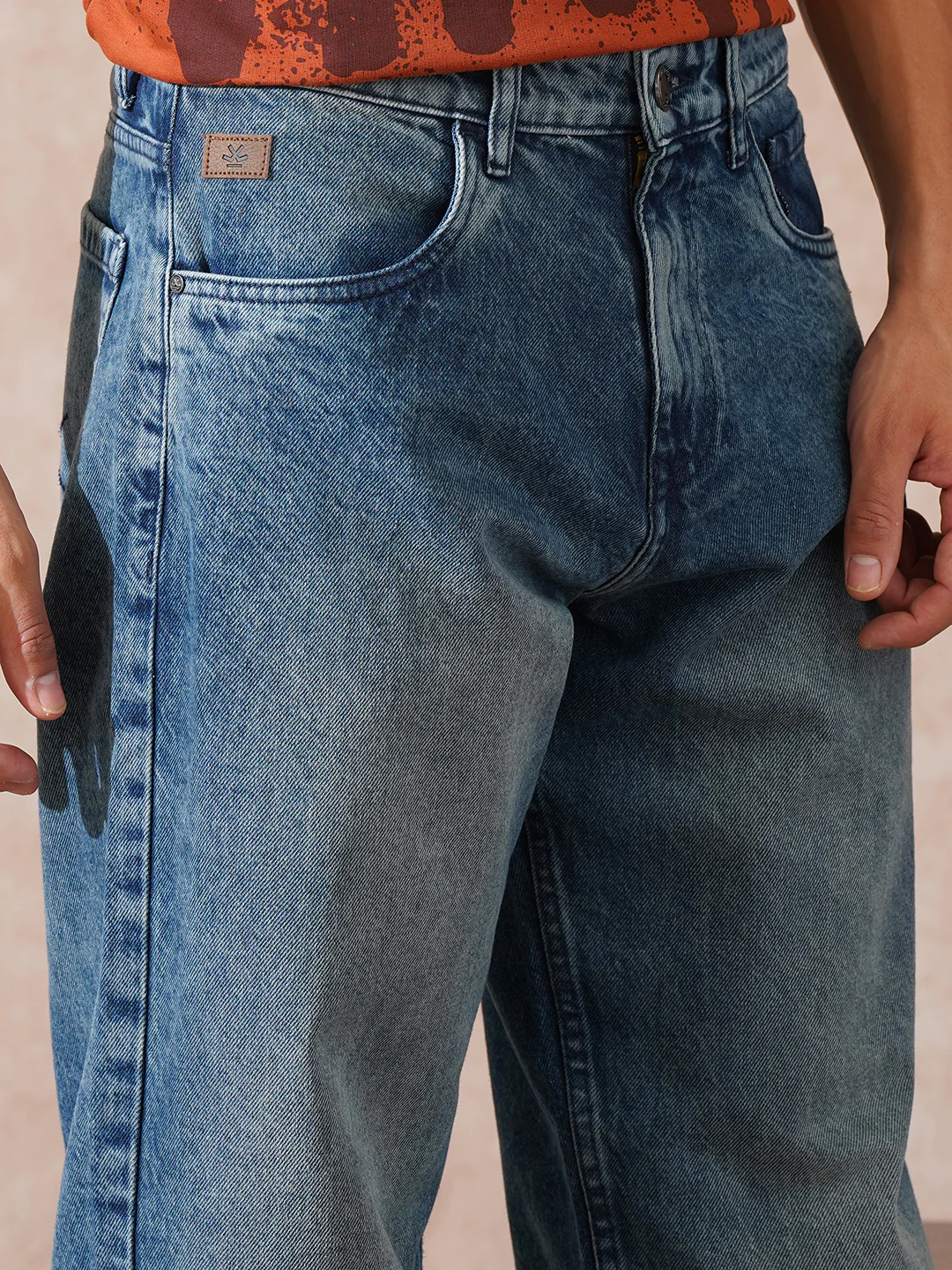 Casual Heavy Fade Loose Fit Jeans | Blue - Image 5
